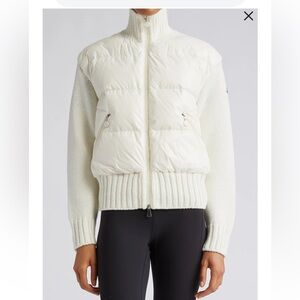 Mixed Media Quilted Down Cardigan size small nwot